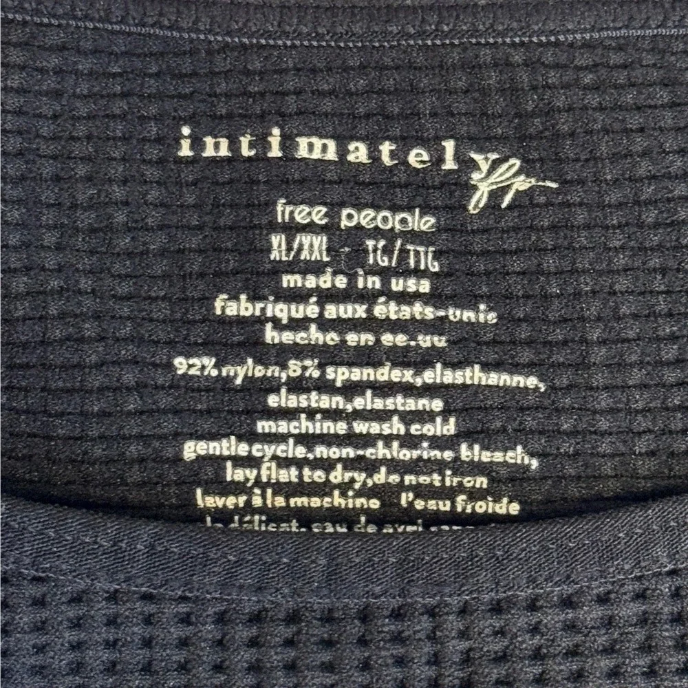 Intimately Free People Black Waffle Knit Cropped Tank Top XL/XXL Sleeveless Boat